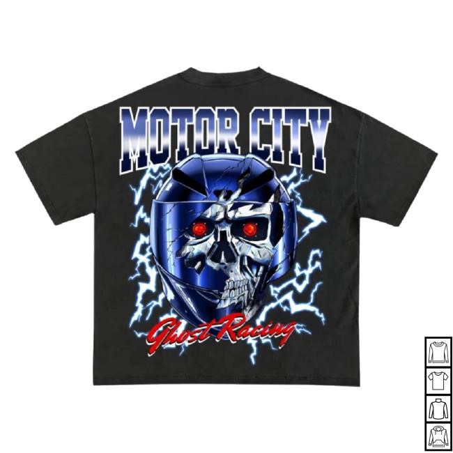 Original Ghost Racing Motor City Ghost Sweater - Faded Black Official Ghost Racing Shop Merch Store