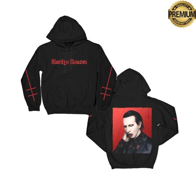Marilyn Manson Merch Store Little Cross Photo Pullover Hooded Sweatshirt