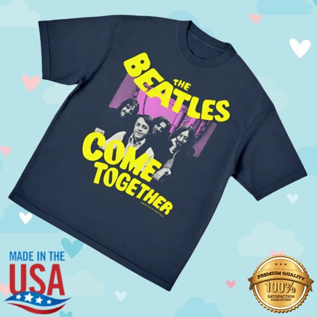 The Beatles Merch Store Come Together Distressed Navy Hooded Sweatshirt