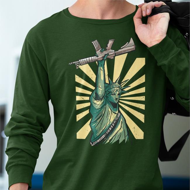 Ap4liberty's Shop Statue Of Liberty With Ar-15 T-Shirt