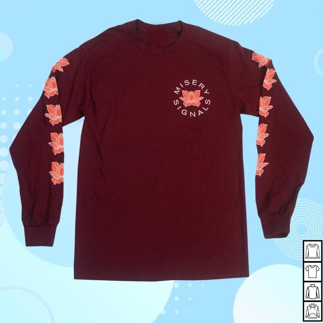 Official Misery Signals Flower Maroon Long Sleeve T Shirt