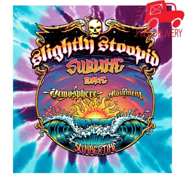 Trending Slightly Stoopid Merch Summertime Collab Tiedye Hoodie Sweatshirt