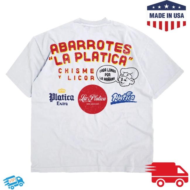 Official La Platica Podcast Merch Shop Abarrotes T-Shirt