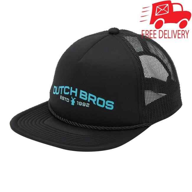 Dutch Bros Merch Store Black Flat Brim Headwear