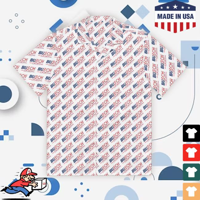 Whiskeyriff Store Busch Light '90S Usa Flag Logo Button Down Shirt Official