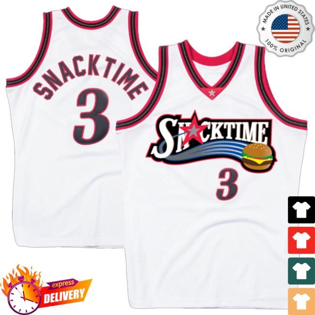 Official Snacktime Merch Embroidered Snacktime Jersey White shirt