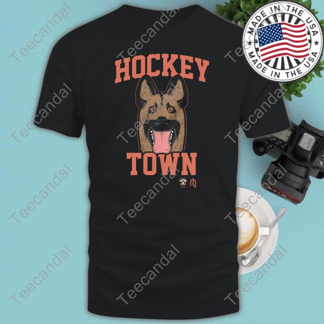 Athletelogos Shop Hockey Town Dog Mask Tee Shirt