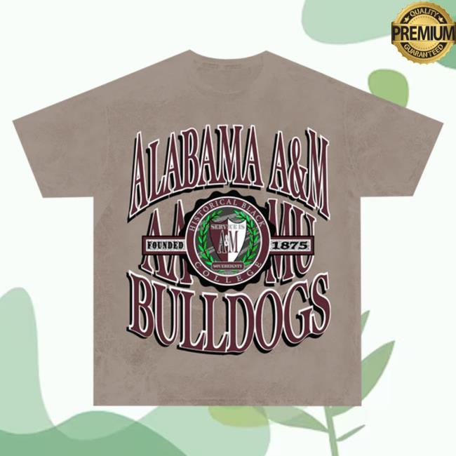 Official Black College Union Alabama A&M Retro 90S Crest Hot Shirt Khaki [Aamu]
