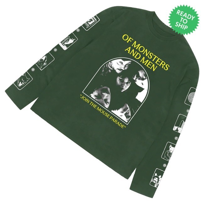 Official Of Monsters And Men Music Merch Join The Mouse Parade Green Tee