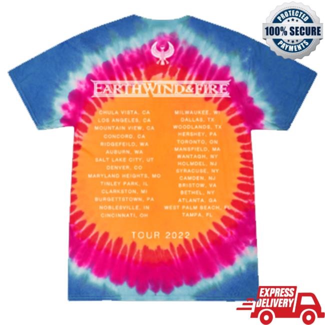 Earthwindandfire Merch Earth, Wind & Fire Tie-Dye Tour Hooded Sweatshirt