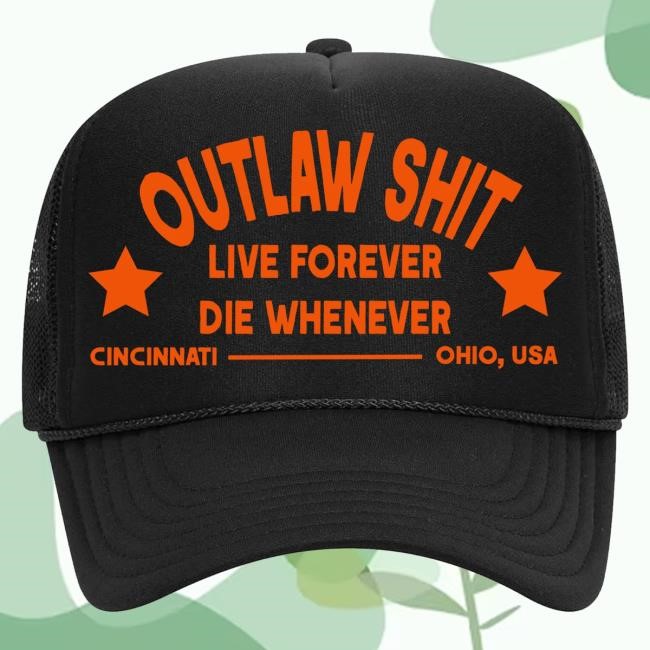 Live Forever Die Whenever Lfdw Outlaw Shit Baseball Cap