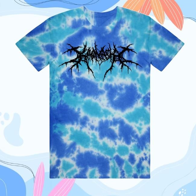 Merchnow Kaonashi Death Metal Logo Multi-Blue Tie Dye T-Shirt