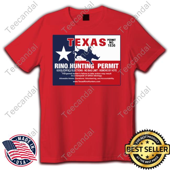 Kamvtv Texas Rino Hunting Permit Permit No 1836 New Shirt