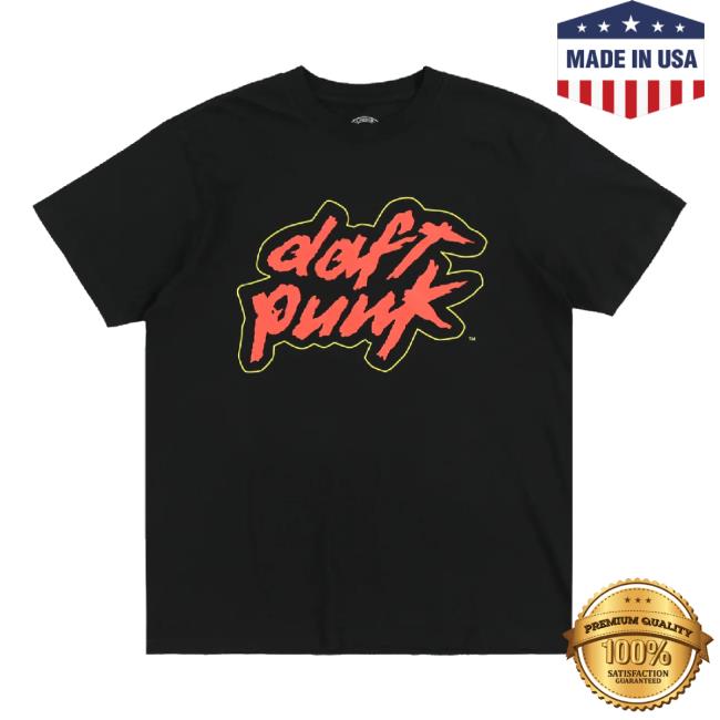 Original Daft-Punk-Uk Merch Store Classic Daft Punk Logo Black T-Shirt Daft Punk Shop