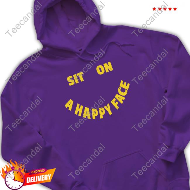 David Wearing Sit On A Happy Face Hooded Sweatshirt