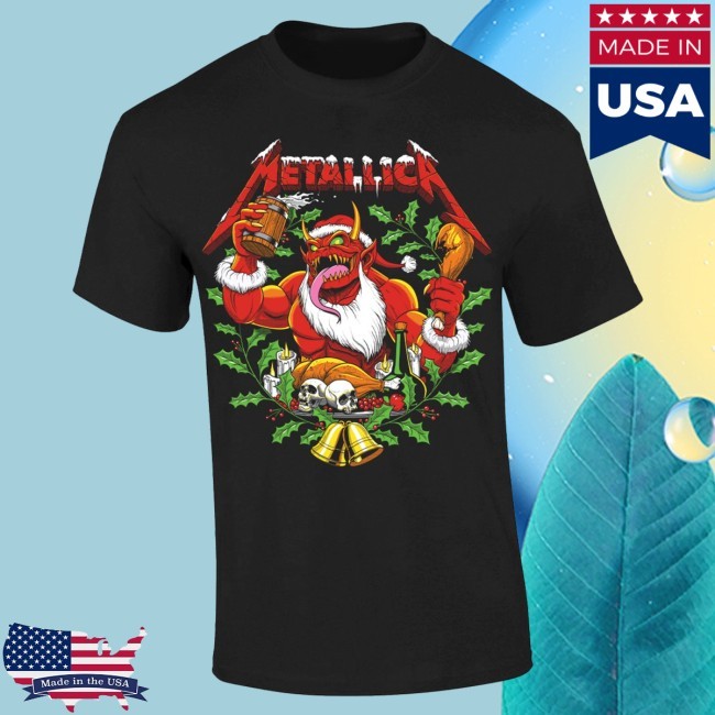 Metallica Merch Xmas Bells Black Shirts