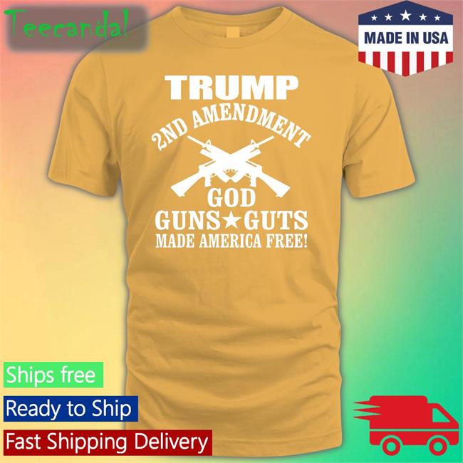 Ron Filipkowski Trump 2nd Amendment God Guns Guts Made America Free Shirt Long Sleeve Tee Shirt Black