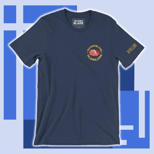 Trending 10 Million Subs T-Shirt (Navy) Technoblade Shop Merch Store