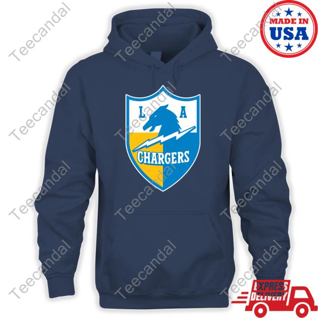 Los Angeles Chargers Vintage Shield Logo Tee Los Angeles Chargers Vintage Shield Logo Hoodie