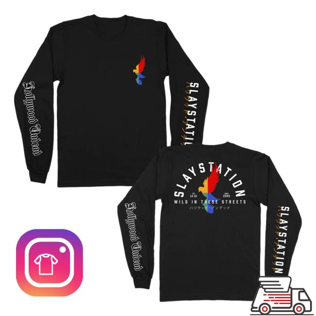 Official Hollywood Undead Merch Store Slaystation Long Sleeve Tee Shirt Black HollywoodUndead
