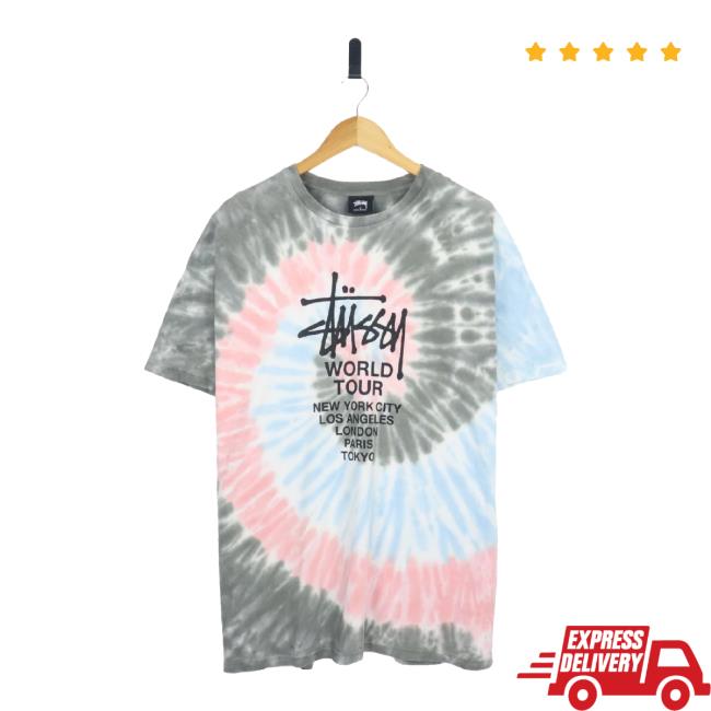 Trending Stussy World Tour Cities Tie Dye Sweatshirt