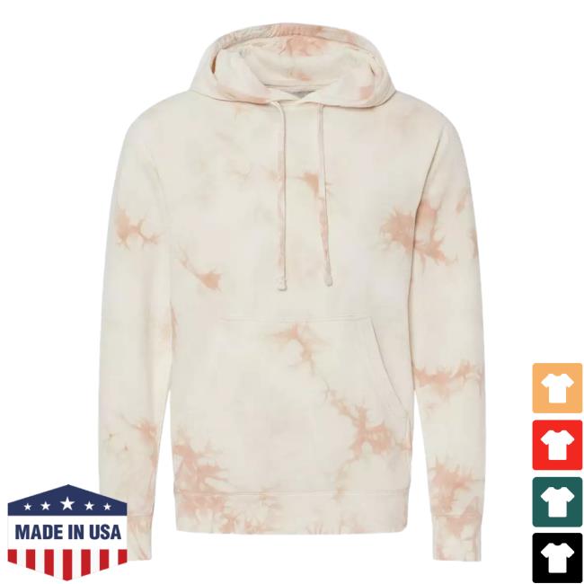 Official Kohls Apparel Clothing Store Shop Merch Independent Trading Co Midweight Tie-Dye Sweatshirt Tie Dye Dusty Pink