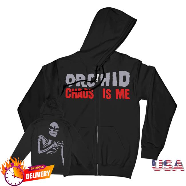 Trending Grindpromotion Records Merch Store Orchid "Chaos Is Me" Black Zip Up Sweaters Grindpromotionrecords Shop