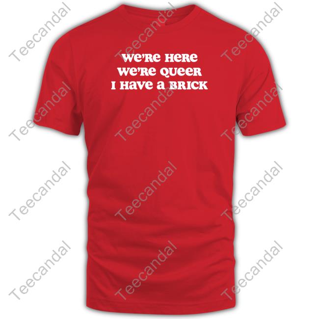 Med Queer We're Here We're Queer I Have A Brick Hoodie