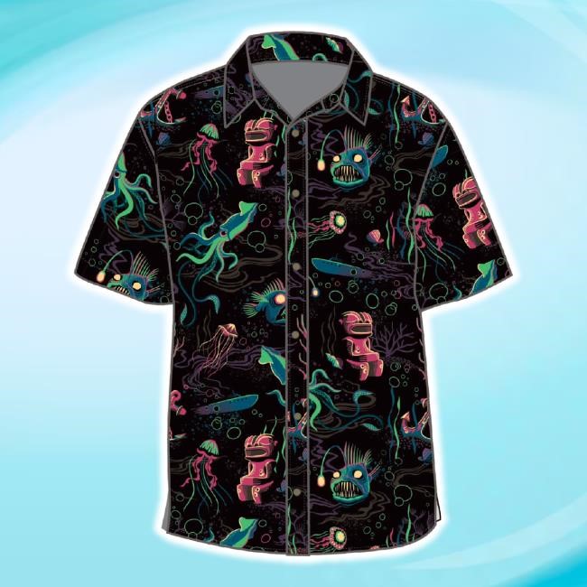 Original Dwellers Of The Deep' Modern Fit Button-Up T-Shirt Jeff Granito Designs Shop