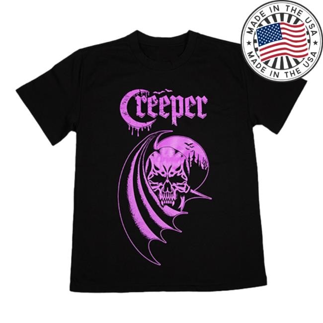 Limited Creeper Cult Merch Store Creeper Purple Logo Hooded Sweatshirt
