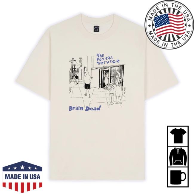 Official Weare Brain Dead Merch Store Brain Dead X The Postal Service Hoodie - Natural Wearebraindead Shop