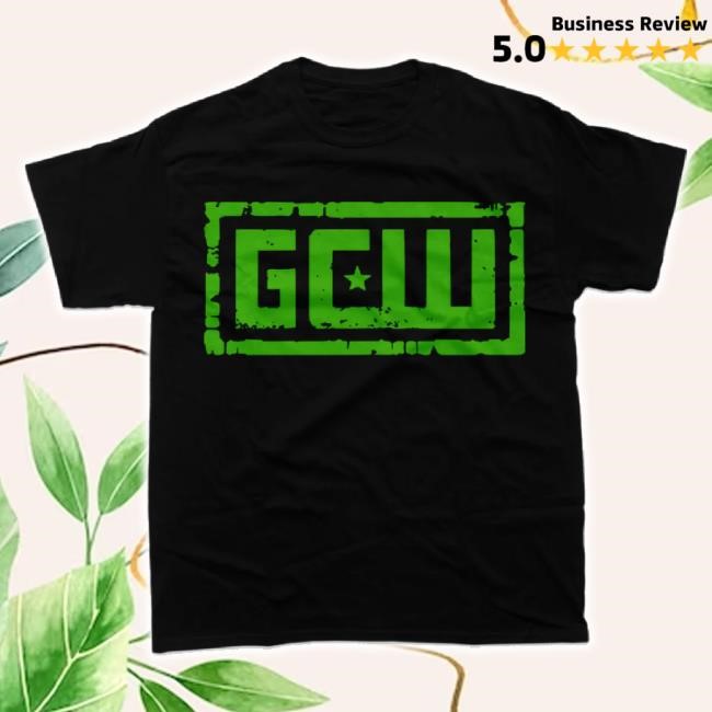 Original Logo Black/ Glitter Kelly Green Long Sleeve T Shirt Gcw Merch Store Shop