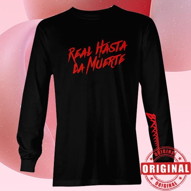 Official Anuel Aa Merch Real Hasta La Muerte Brrrrrrr Long Sleeve Tee Black Red Long Sleeve Shirt