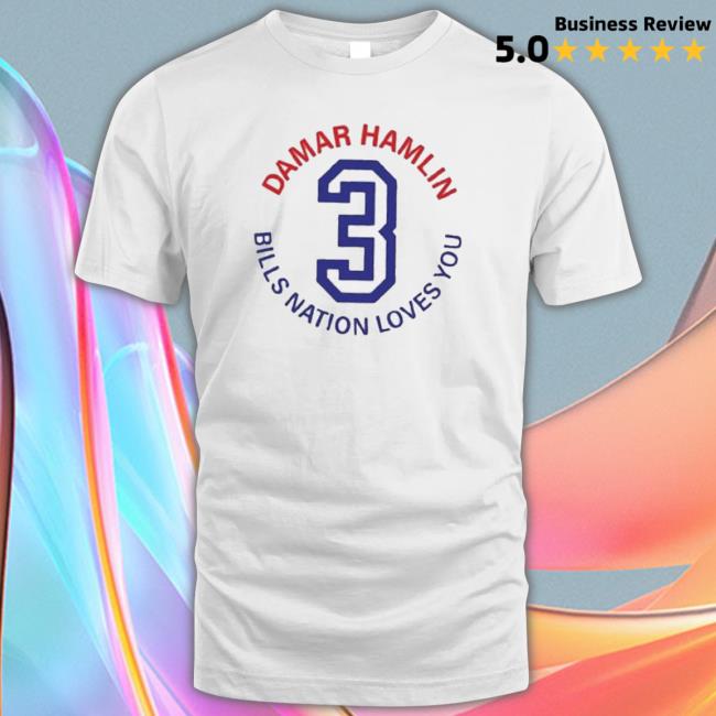 Damar Hamlin #3 Bill Nation Loves You Long Sleeve Shirt