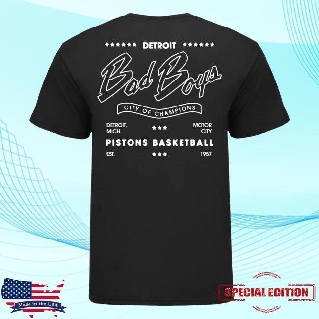Pistons313 Shop Store 2024-25 Detroit Pistons Bad Boys Outline Long Sleeve Shirt