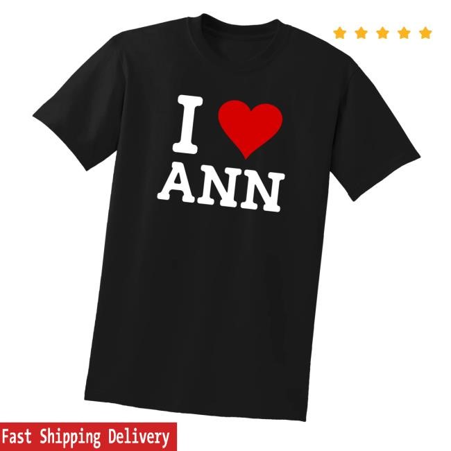 I Love Ann Black Zip Hoodie