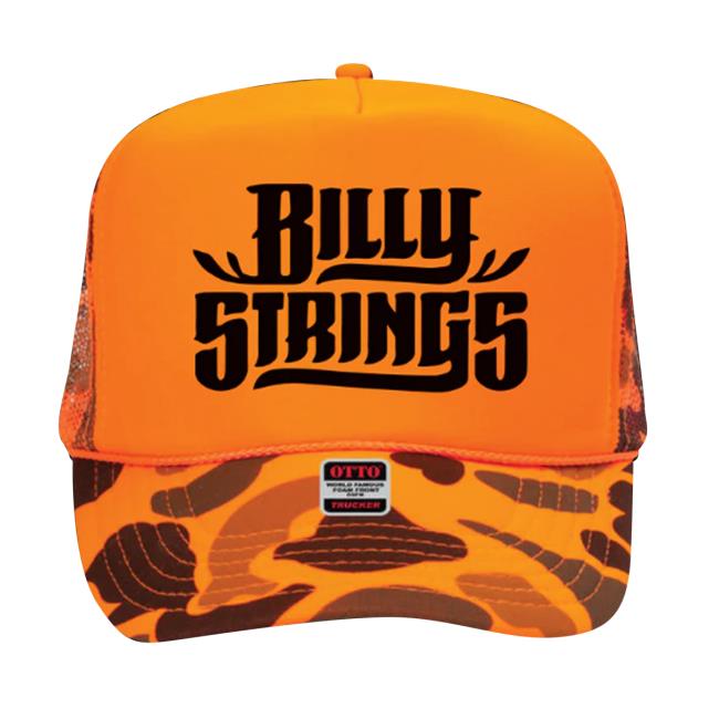 Billy Strings Store Classic Logo Orange Camo Hat Cap