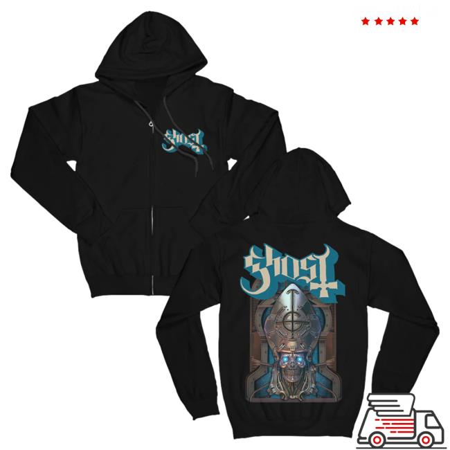 Official Ghost Band Rock Backstreet Merch Store Shop Phantomime Big Head Zip Up Hoody Backstreetmerch