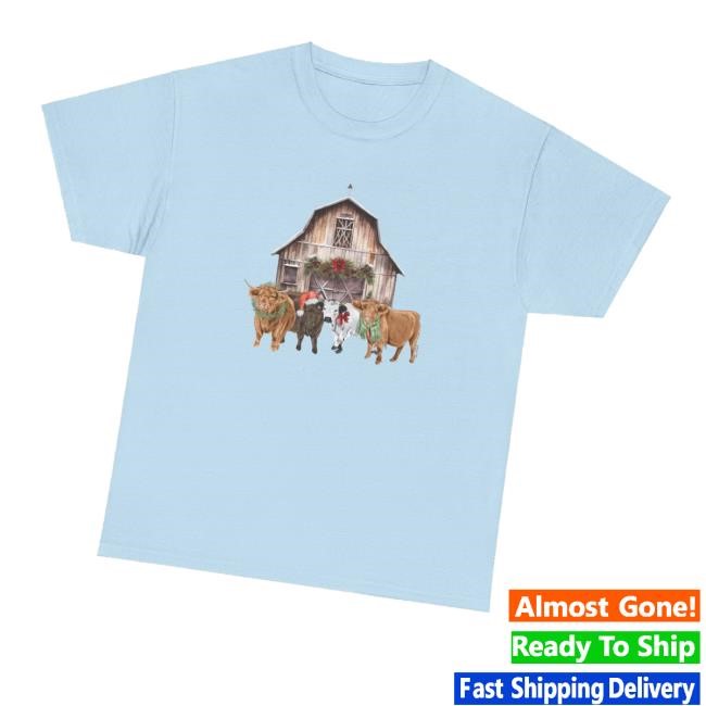 Christmas Cows Hooded Sweatshirt By Katie Van Slyke
