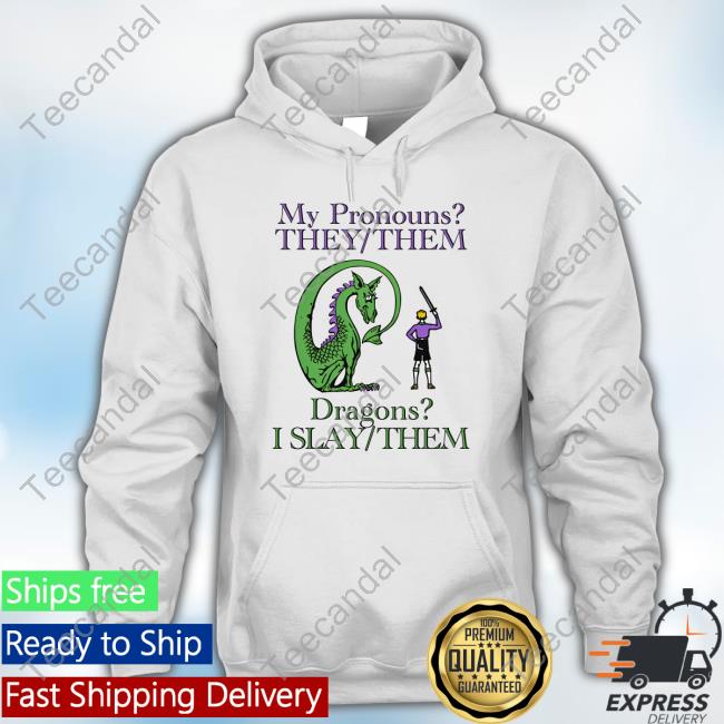 Official My Pronouns They Them Dragons I Slay Them Hoodie