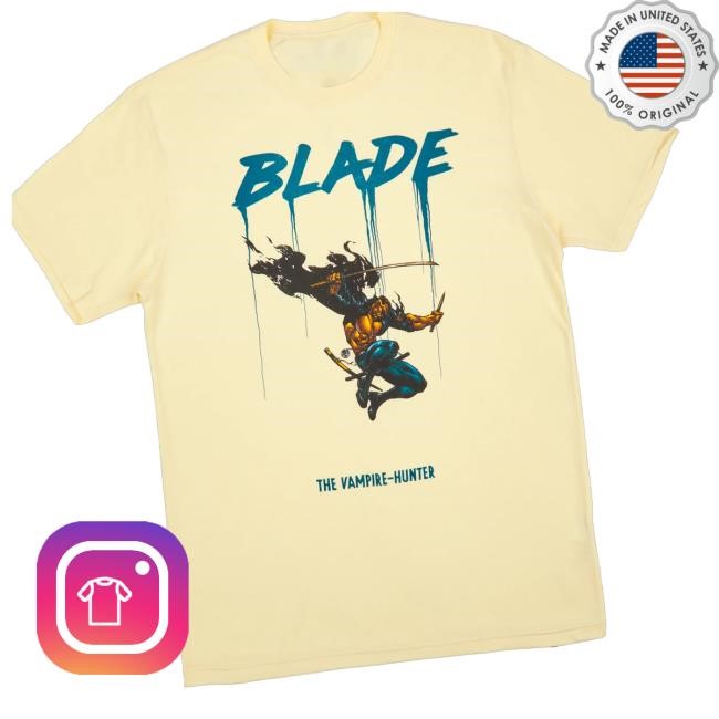 Heroes & Villains Merch Store Shop Marvel Blade The Vampire Hunter Natural Long Sleeve T Shirt