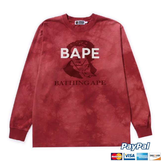 Officia Tie Dye Bathing Ape L/S Unisex Sweatshirt Red