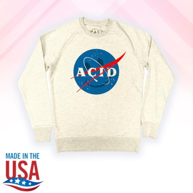 Trending Acid Space Agency Premium Sweatshirt Cream Marl T-Shirt