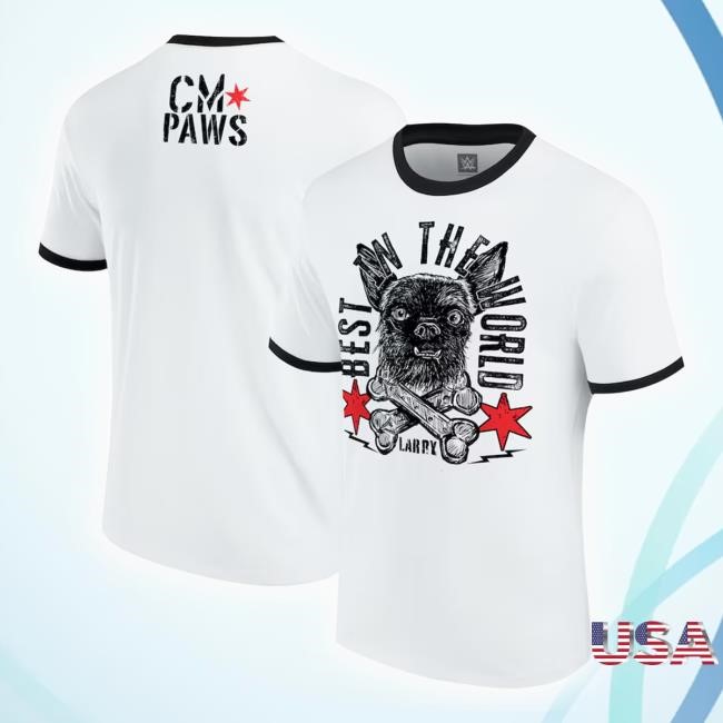 Wwe Shop White Cm Punk Larry Bitw Ringer T Shirt