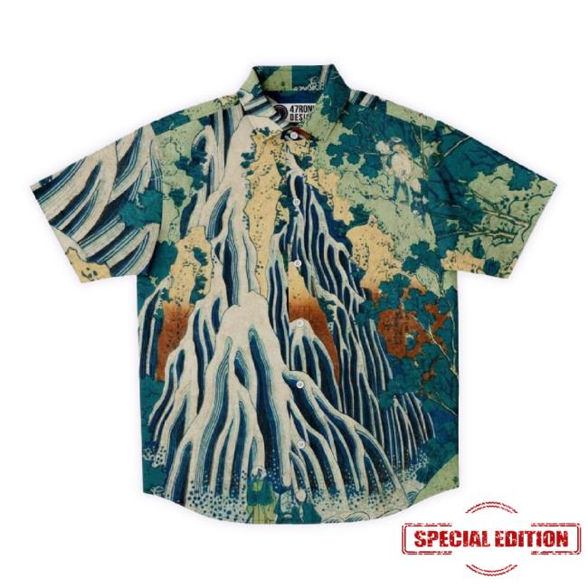 Official Kirifuri Waterfall By Hokusai Multicolor Amazing Design Hawaiian Hoodie Sweatshirt