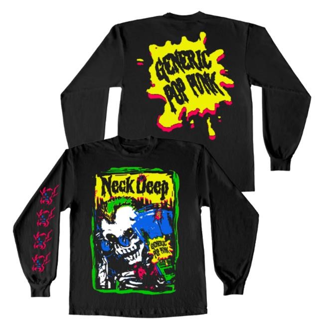 Official Neck Deep Store Merch Generic Pop Punk Skull Longsleeve Edition Tee Shirt
