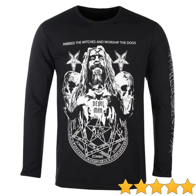 Metal Shop Store Men's T-Shirt With Long Sleeves Rob Zombie - Devil - Rock Off Hooded Sweatshirt