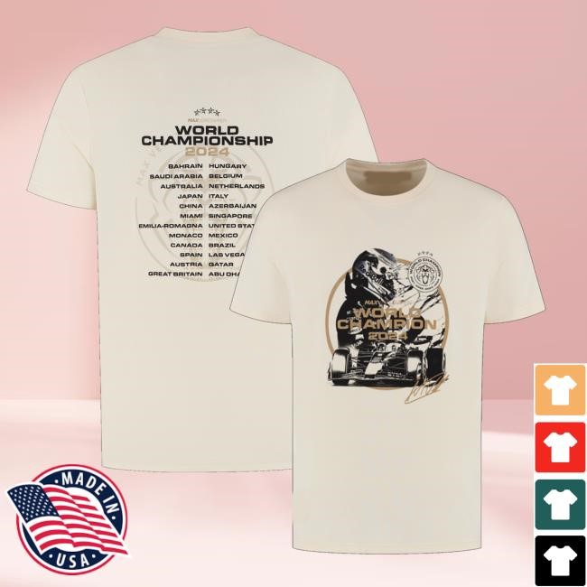 Max Verstappen World Champion 2024 Shirts