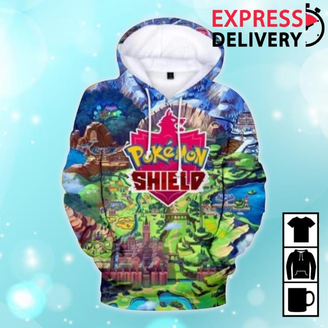 Official Pokemon Shield Youth 3D Hoodie Sweatshirt Impressive Gift For Men And Women