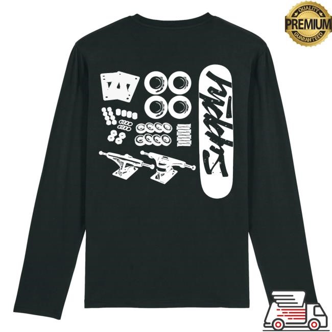 The Supply Network Merch Shop 'Skate Parts' Black Skater Tee